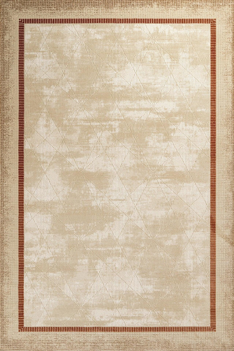 Bordürlü Modern Halı - Yıkanabilir - Kaymaz Taban - Pati Dostu
