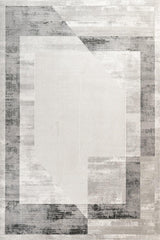 Light Gray Gray Modern Geometric Living Room Rug DK014G - Cotton