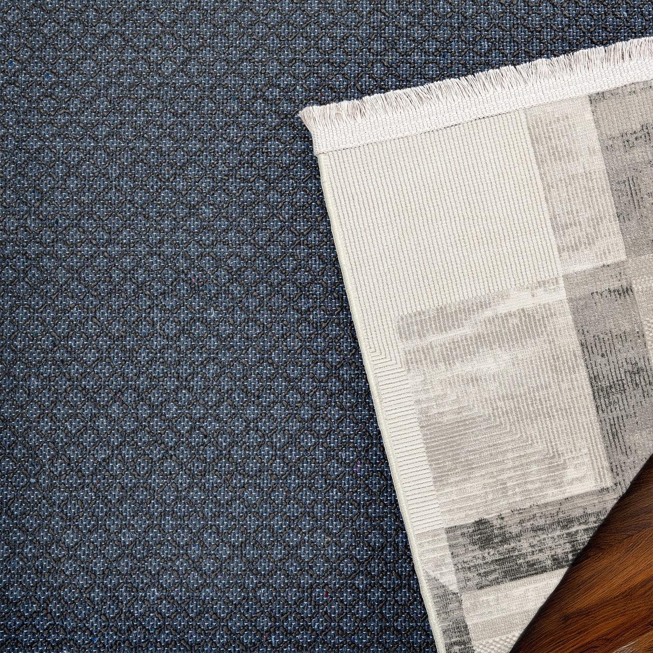 Antrasit Gri Minimalist Modern Halı - Yıkanabilir - Kaymaz Taban - Pati Dostu