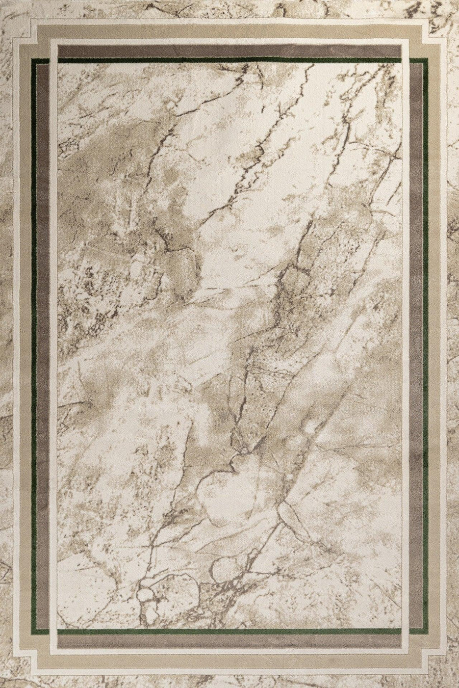 Modern Çerçeveli Halı - Yıkanabilir - Kaymaz Taban - Pati Dostu