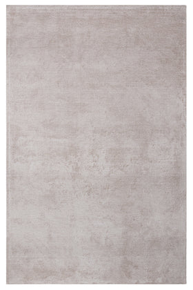 Ekru Krem Dokulu Düz Viskon Halı - Toz Vermez