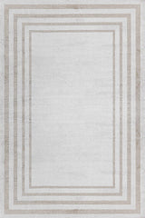 Cream Beige Modern Geometric Living Room Rug EG003A - Cotton