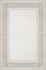 Cream Grey Modern Living Room Rug - Cotton