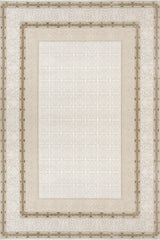 Cream Beige Classic Living Room Rug Geometric - Cotton