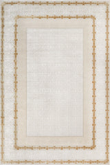 Cream Beige Classic Living Room Rug Botanical - Cotton