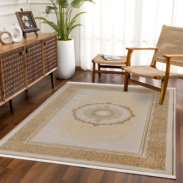 Modern Sade Tasarım Halı - Yıkanabilir - Kaymaz Taban - Pati Dostu