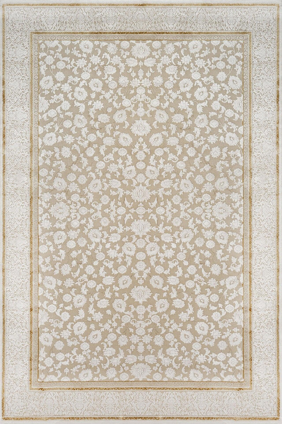 Bej Krem Geometrik Minimalist Halı - Yıkanabilir - Kaymaz Taban - Pati Dostu