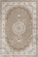 Beige Cream Classic Living Room Rug - Cotton
