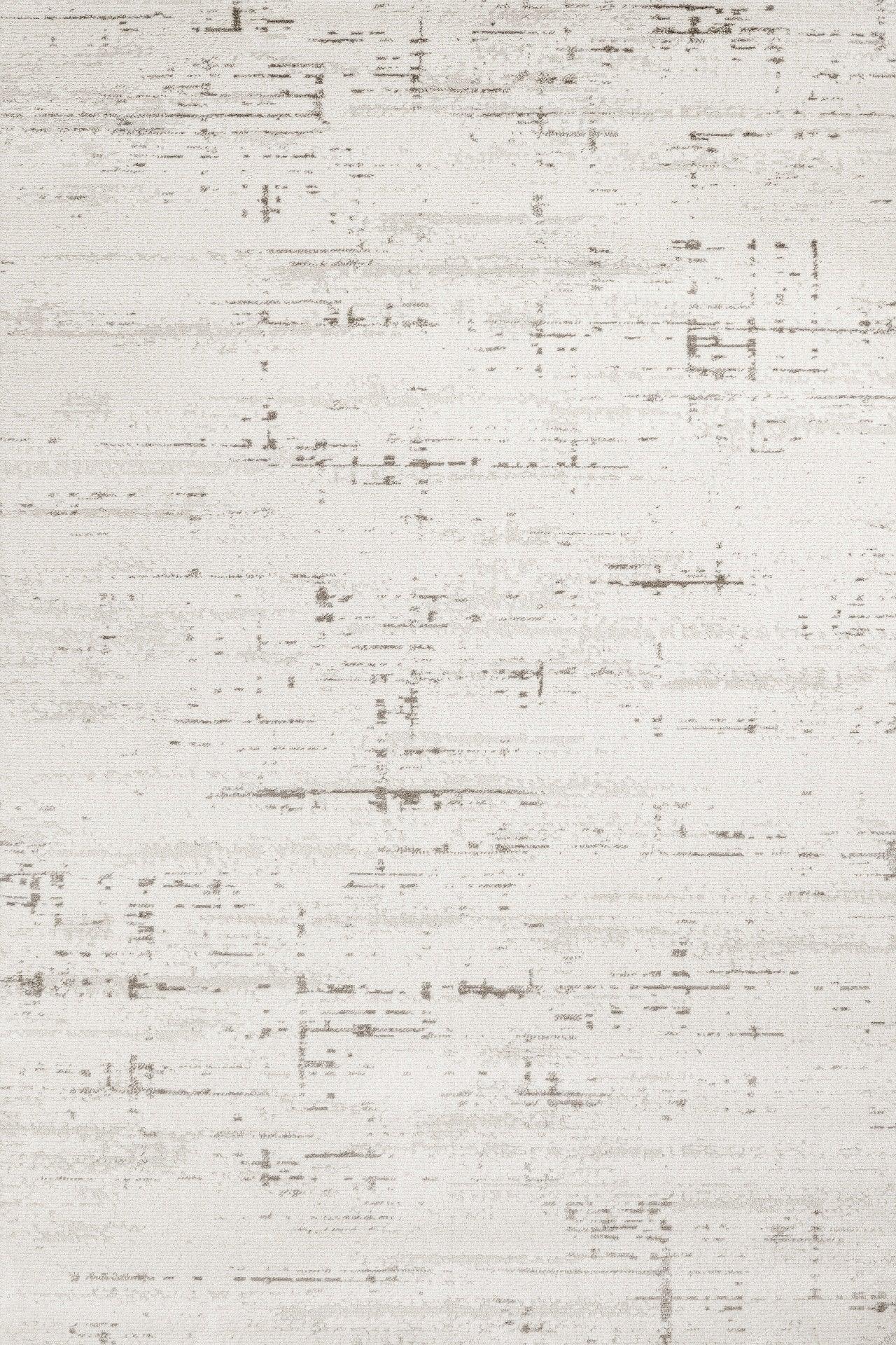 Beyaz Gri Minimalist Modern Halı - Yıkanabilir - Kaymaz Taban - Pati Dostu