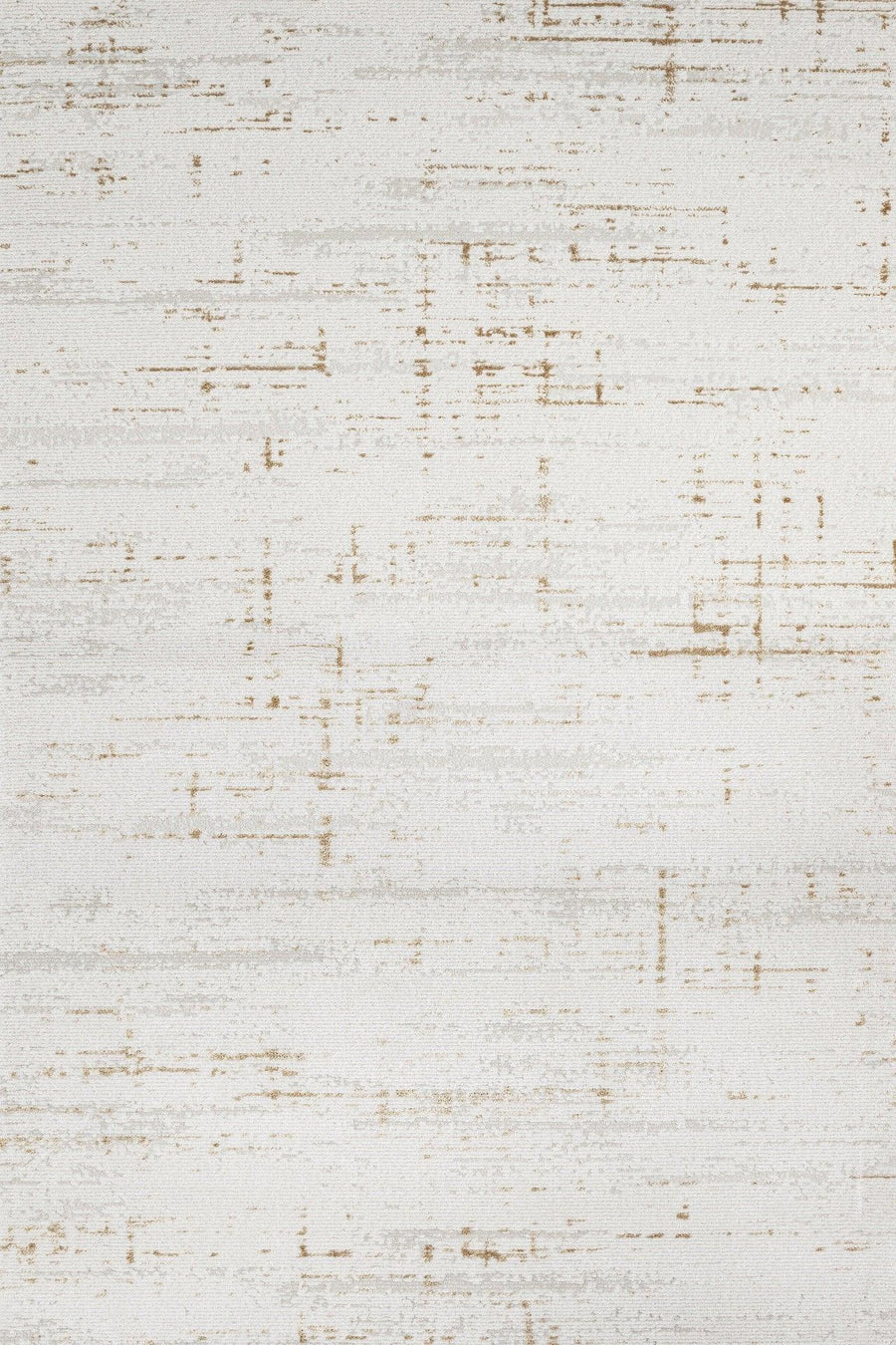 Beyaz Ekru Eskitme Minimalist Halı - Yıkanabilir - Kaymaz Taban - Pati Dostu