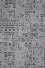 Gri Siyah Geometrik Desenli Dijital Baskı Halı