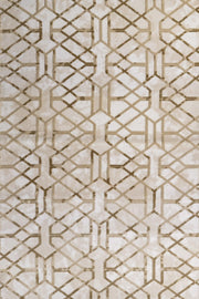 Bej Gri Baklava Geometrik Halı - Yıkanabilir - Kaymaz Taban - Pati Dostu
