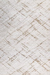 Cream Beige Modern Living Room Rug Geometric Lines - Cotton