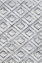 White Grey Modern Geometric Living Room Rug 003T - Cotton