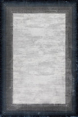 Light Gray Dark Gray Modern Living Room Rug Geometric - Cotton