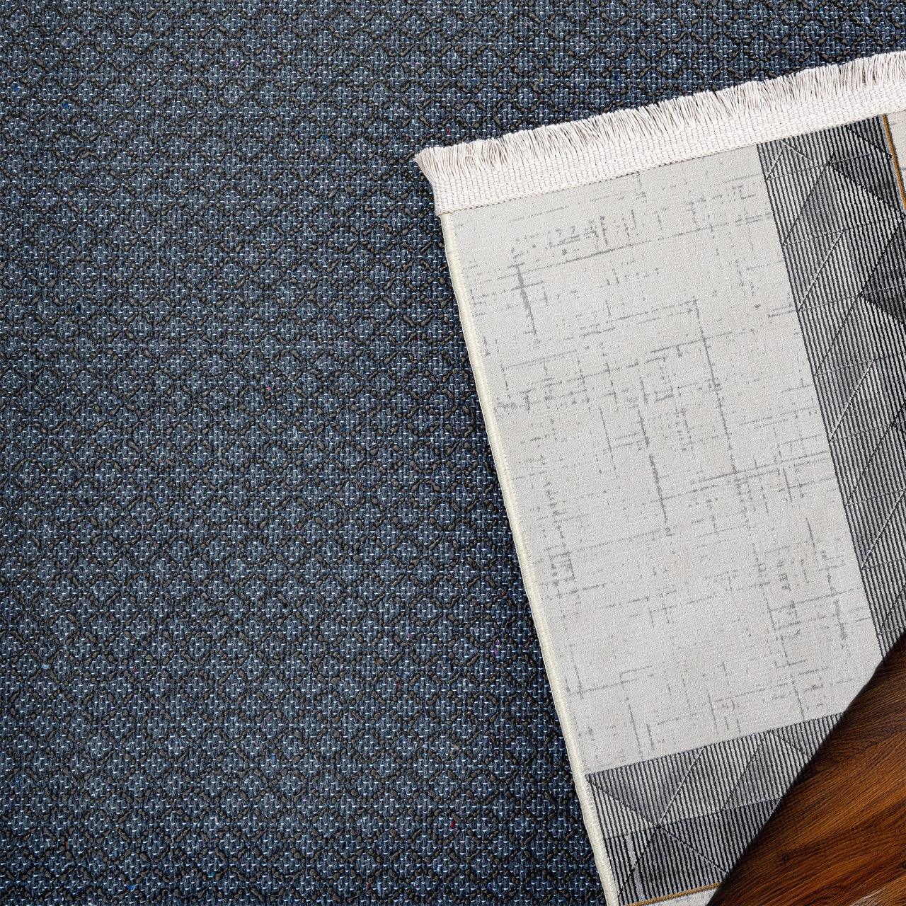 Antrasit Gri Bordürlü Minimalist Halı - Yıkanabilir - Kaymaz Taban - Pati Dostu