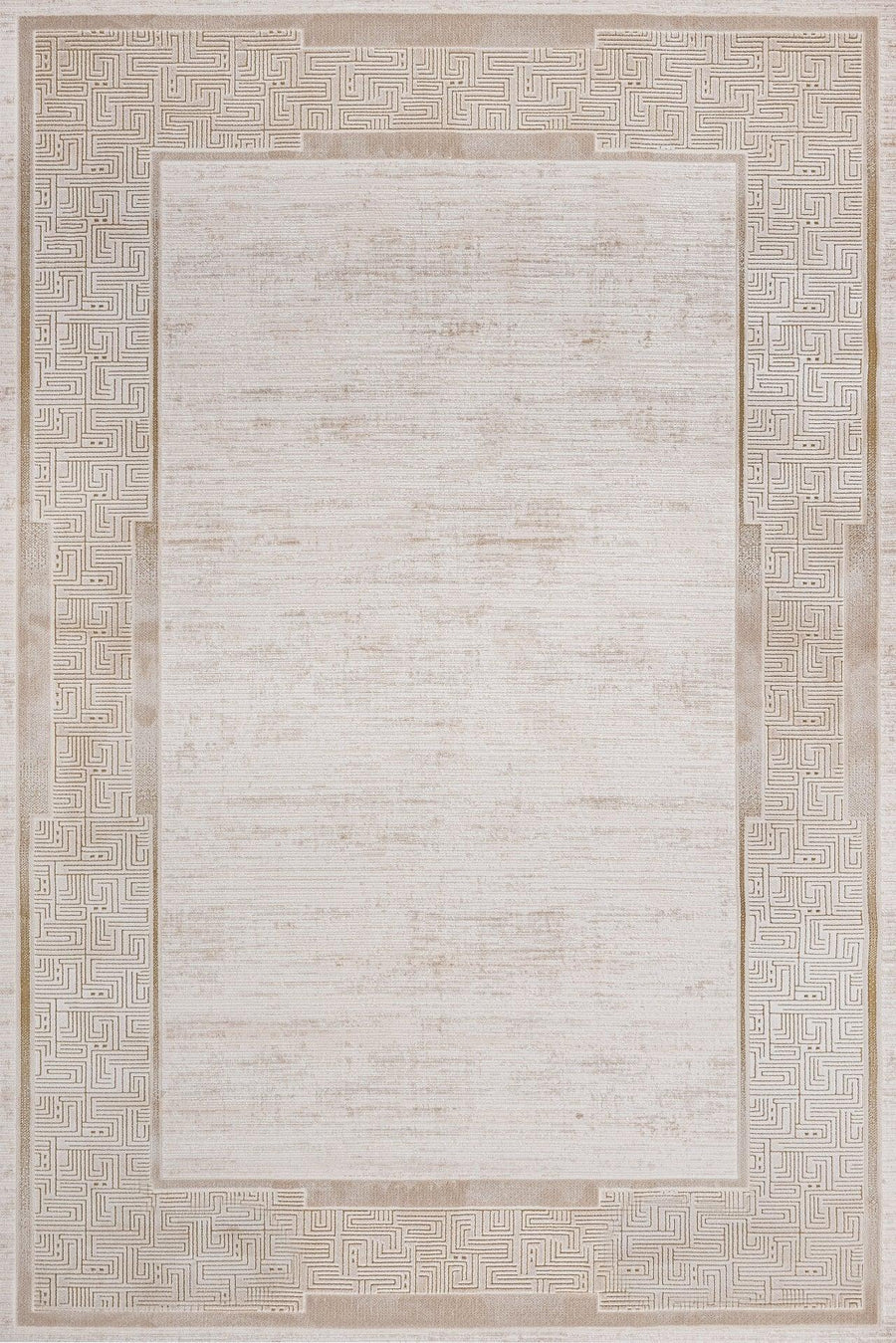 Bordürlü Modern Viskon Halı - Yıkanabilir - Kaymaz Taban - Pati Dostu