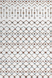 Beyaz Siyah Geometrik Kareli Halı - Yıkanabilir - Kaymaz Taban - Pati Dostu