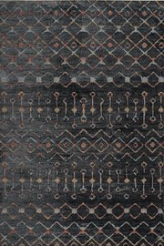 Antrasit Siyah Geometrik Minimalist Halı - Yıkanabilir - Kaymaz Taban - Pati Dostu