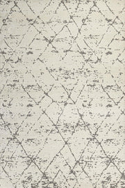 Beyaz Gri Geometrik Minimalist Halı - Yıkanabilir - Kaymaz Taban - Pati Dostu