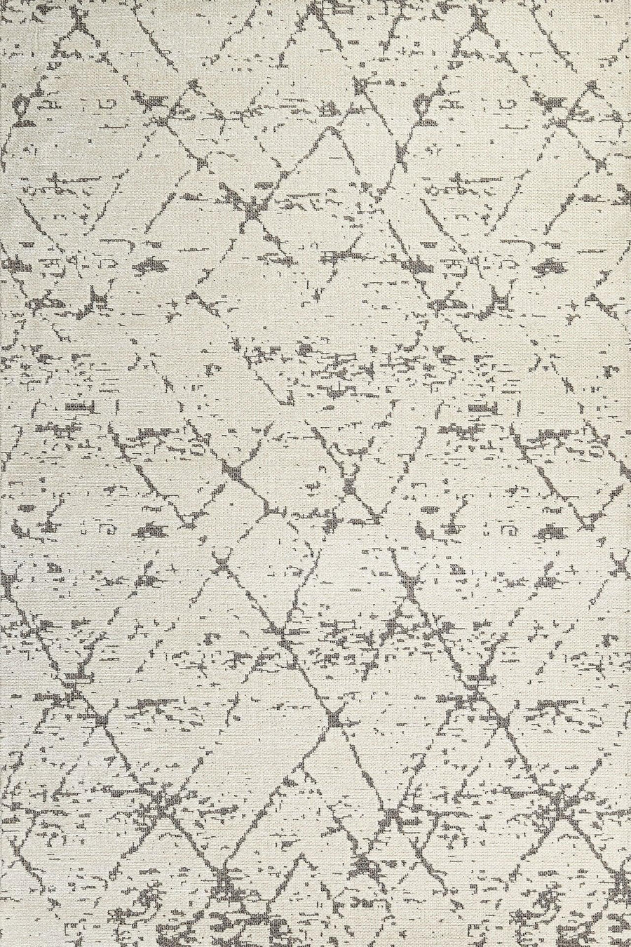 Beyaz Gri Geometrik Minimalist Halı - Yıkanabilir - Kaymaz Taban - Pati Dostu
