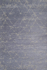 Blue-gray Beige Modern Living Room Rug - Cotton