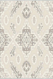 Bej Krem Bohem Dekoratif Halı - Yıkanabilir - Kaymaz Taban - Pati Dostu