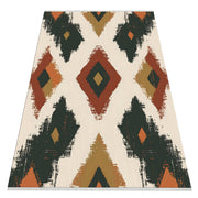 Rustik İkat Yıkanabilir Halı  - Sıcak Toprak Tonlarında Geleneksel İkat Tasarım