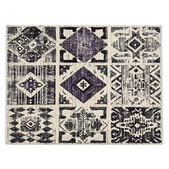 Patchwork Geometrik Halı - Eskitilmiş ve Modern Tasarım