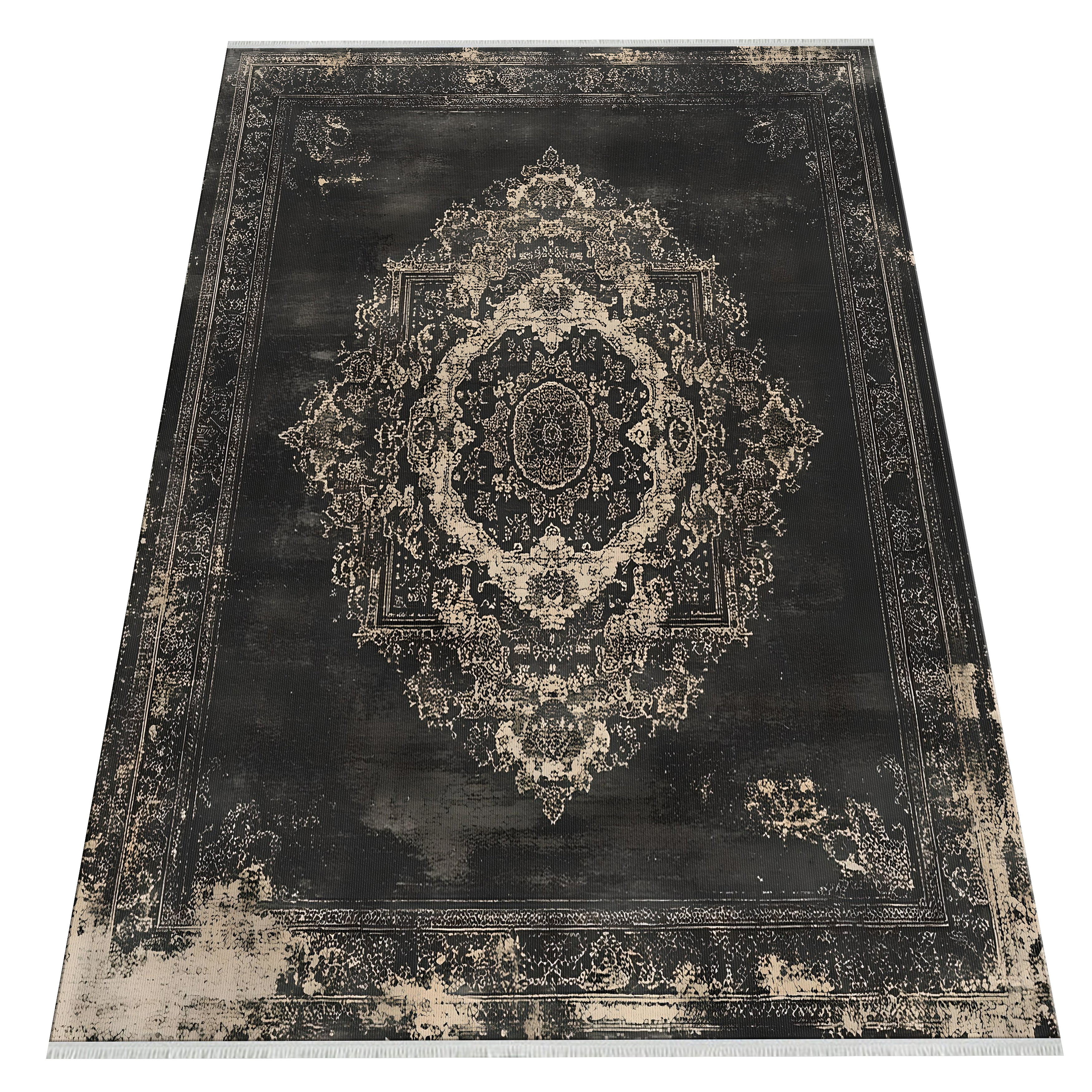 Vintage Madalyon Halı - Zamansız Eskitilmiş Zarafet