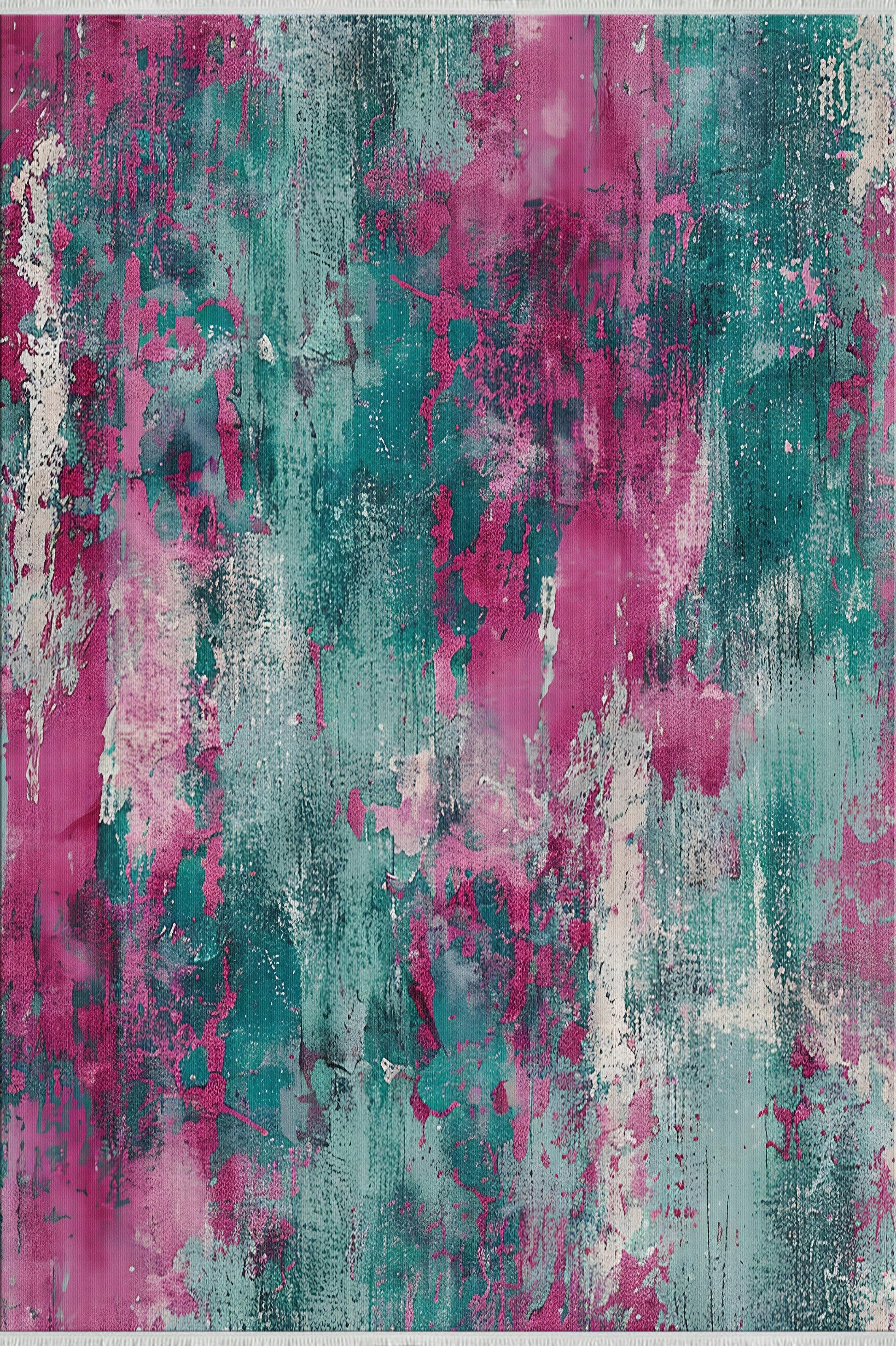 Abstract Dekoratif Halı - Yıkanabilir - Kaymaz Taban - Pati Dostu