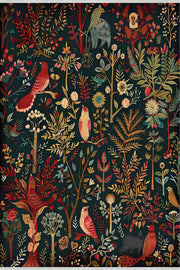 Siyah Abstract Bohem Halı - Yıkanabilir - Kaymaz Taban - Pati Dostu