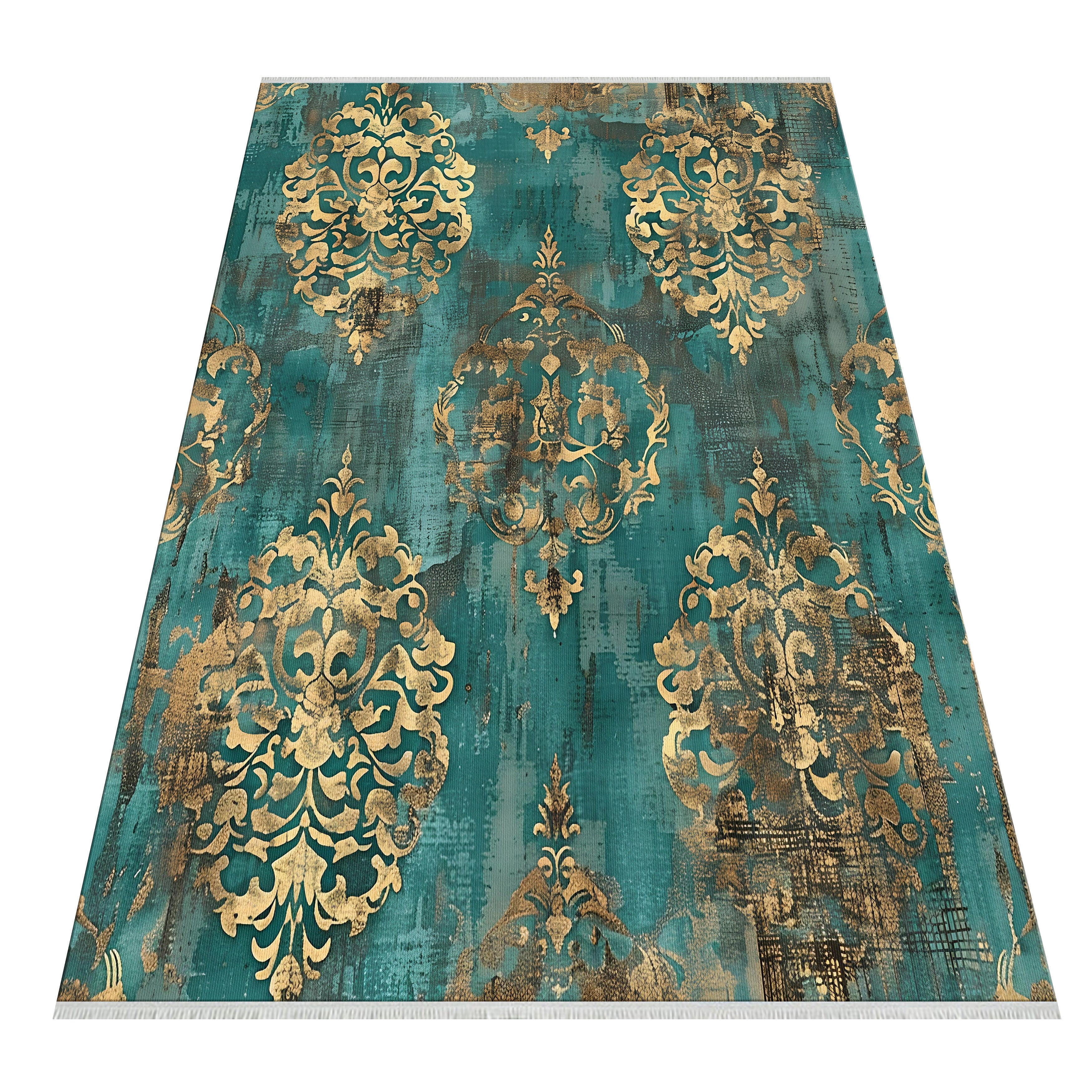 Vintage Damask Halı - Kaymaz, Solmaya Dayanıklı