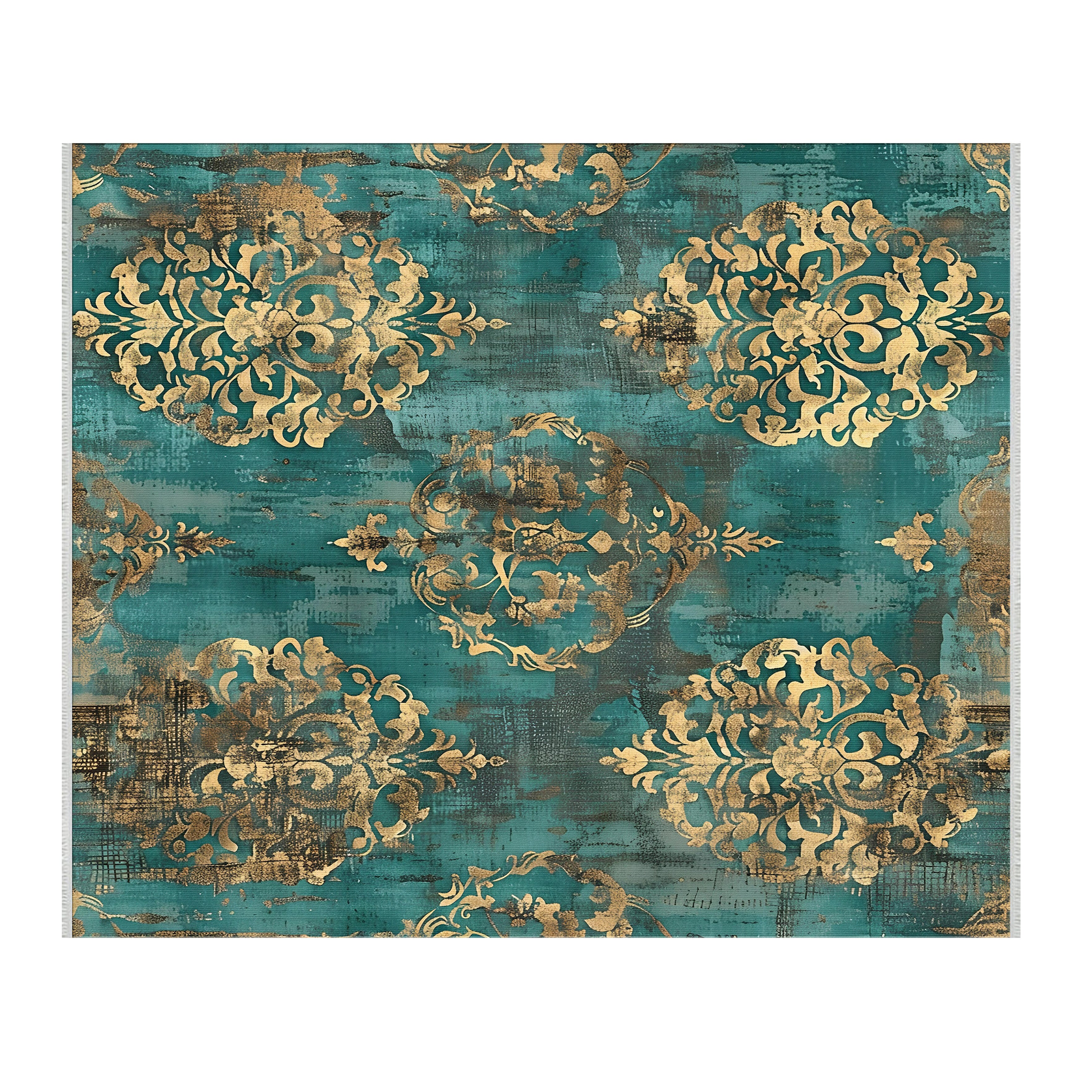 Vintage Damask Halı - Kaymaz, Solmaya Dayanıklı