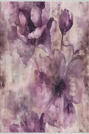 Mor Pembe Çiçekli Soyut Halı