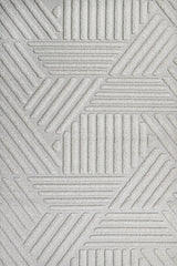 Light Gray Modern Geometric Living Room Rug Striped - Cotton