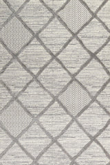 Light Gray Dark Gray Modern Geometric Living Room Rug Baklava - Cotton
