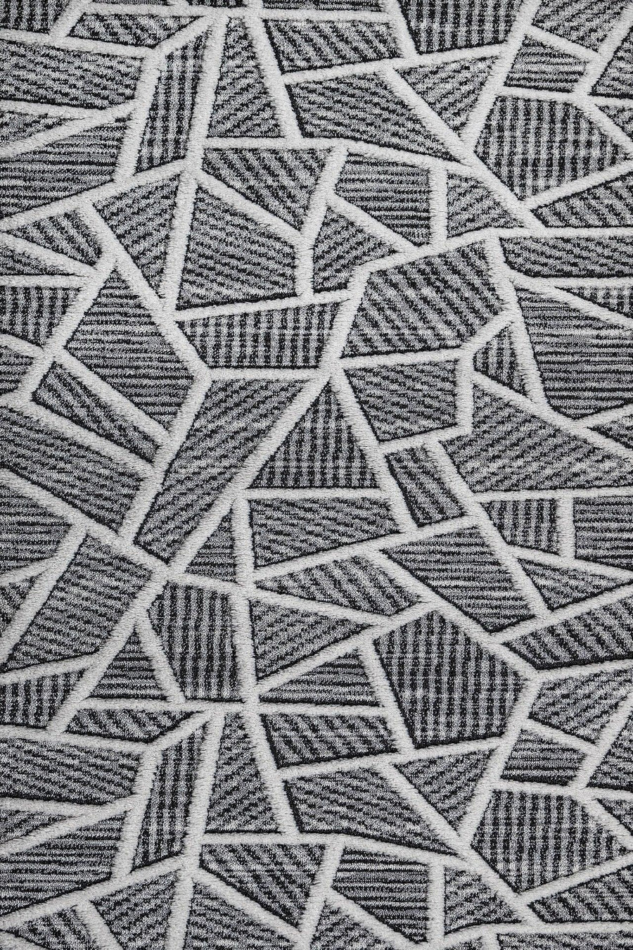 Antrasit Gri Geometrik Minimalist Halı - Yıkanabilir - Kaymaz Taban - Pati Dostu