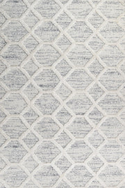 Beyaz Gri Geometrik Minimalist Halı - Yıkanabilir - Kaymaz Taban - Pati Dostu