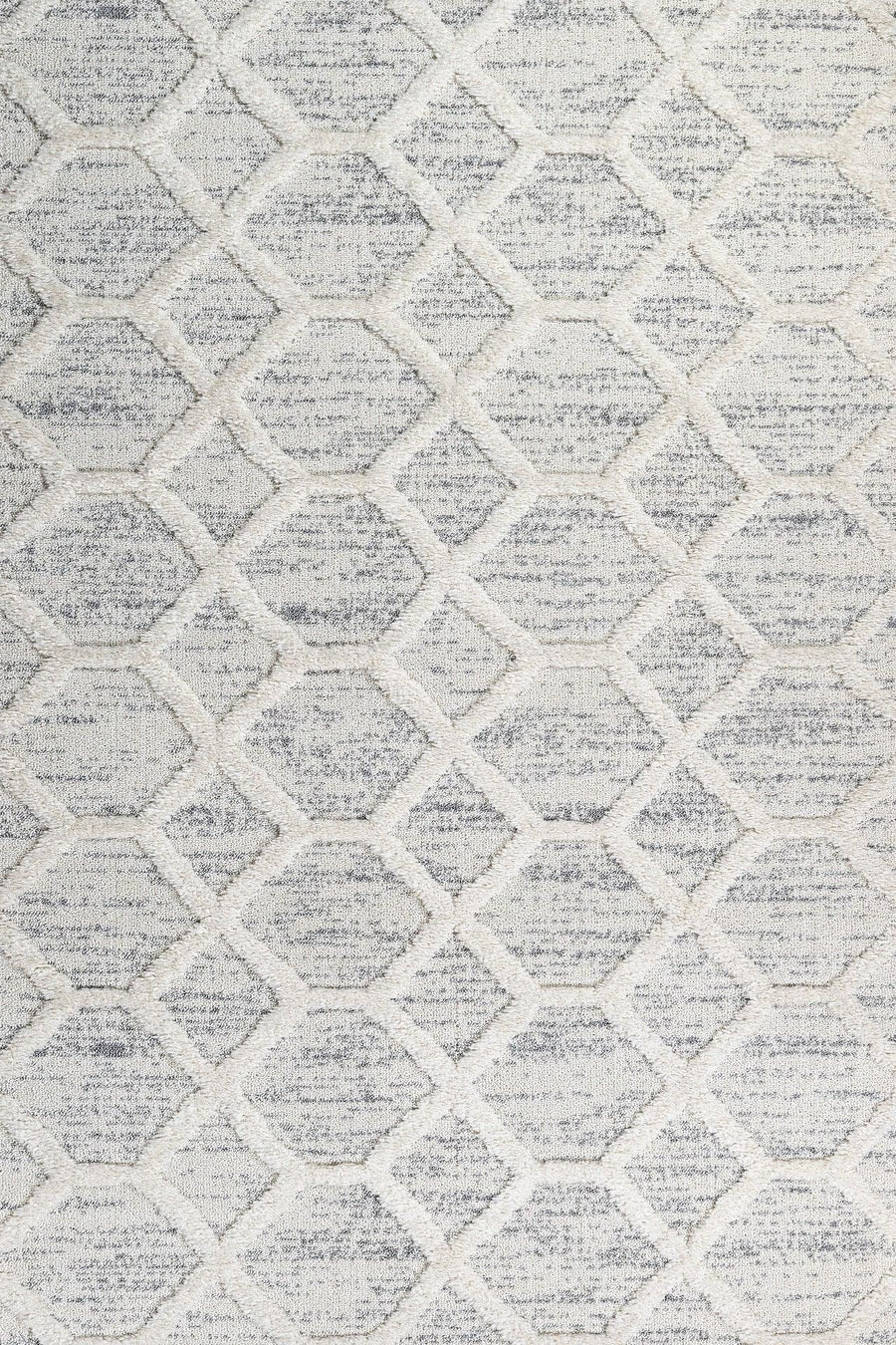 Beyaz Gri Geometrik Minimalist Halı - Yıkanabilir - Kaymaz Taban - Pati Dostu