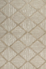 Beige Geometric Pattern Modern Living Room Rug - Cotton