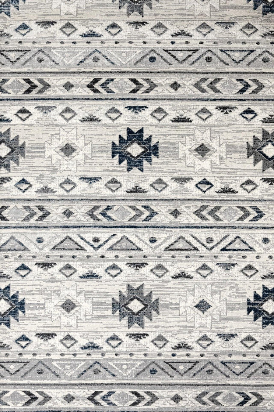 Beyaz Gri Baklava Geometrik Halı - Yıkanabilir - Kaymaz Taban - Pati Dostu