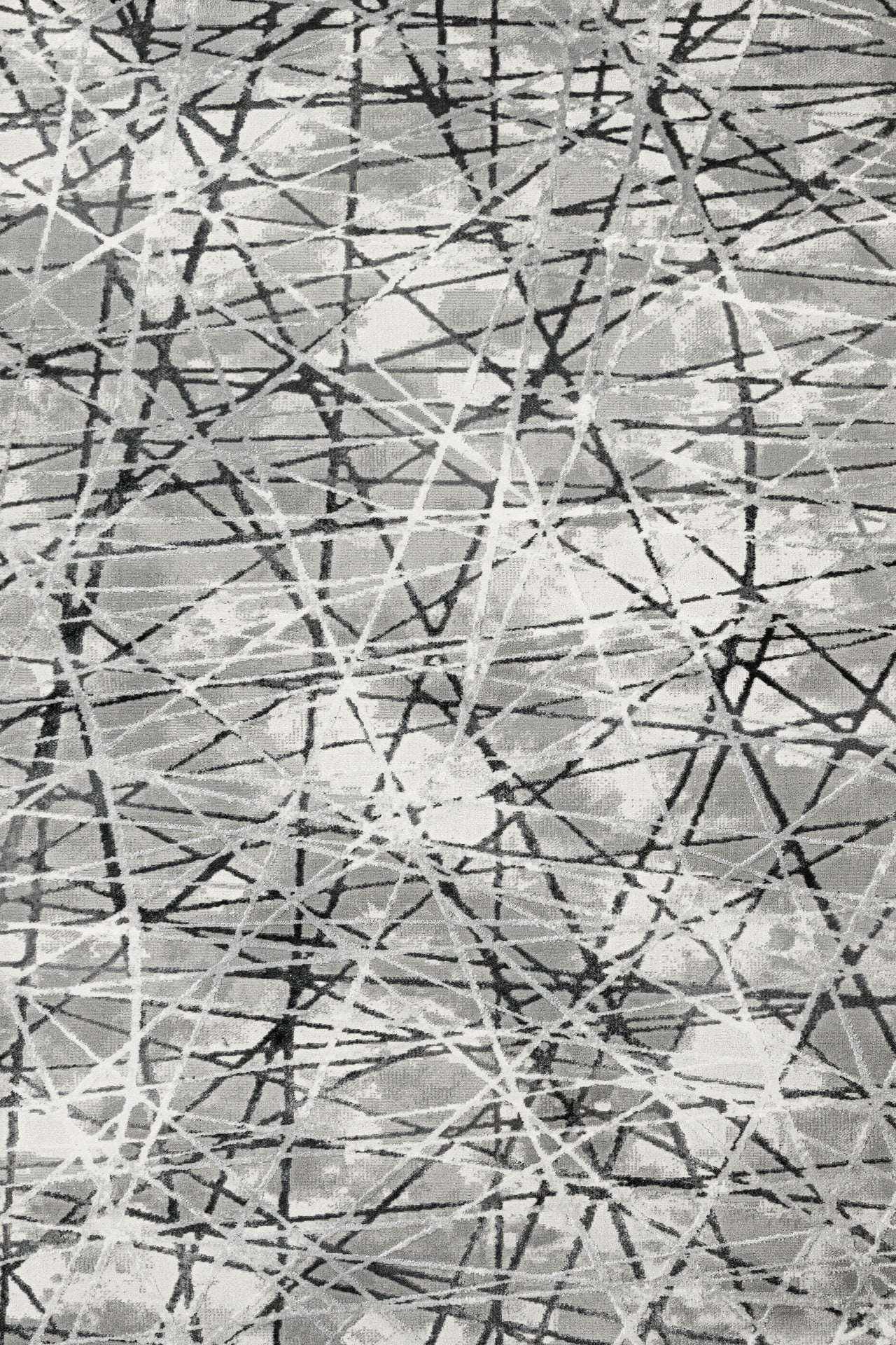 Beyaz Gri Eskitme Göbekli Halı - Yıkanabilir - Kaymaz Taban - Pati Dostu