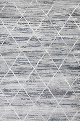 Gray Black Modern Geometric Living Room Rug - Cotton