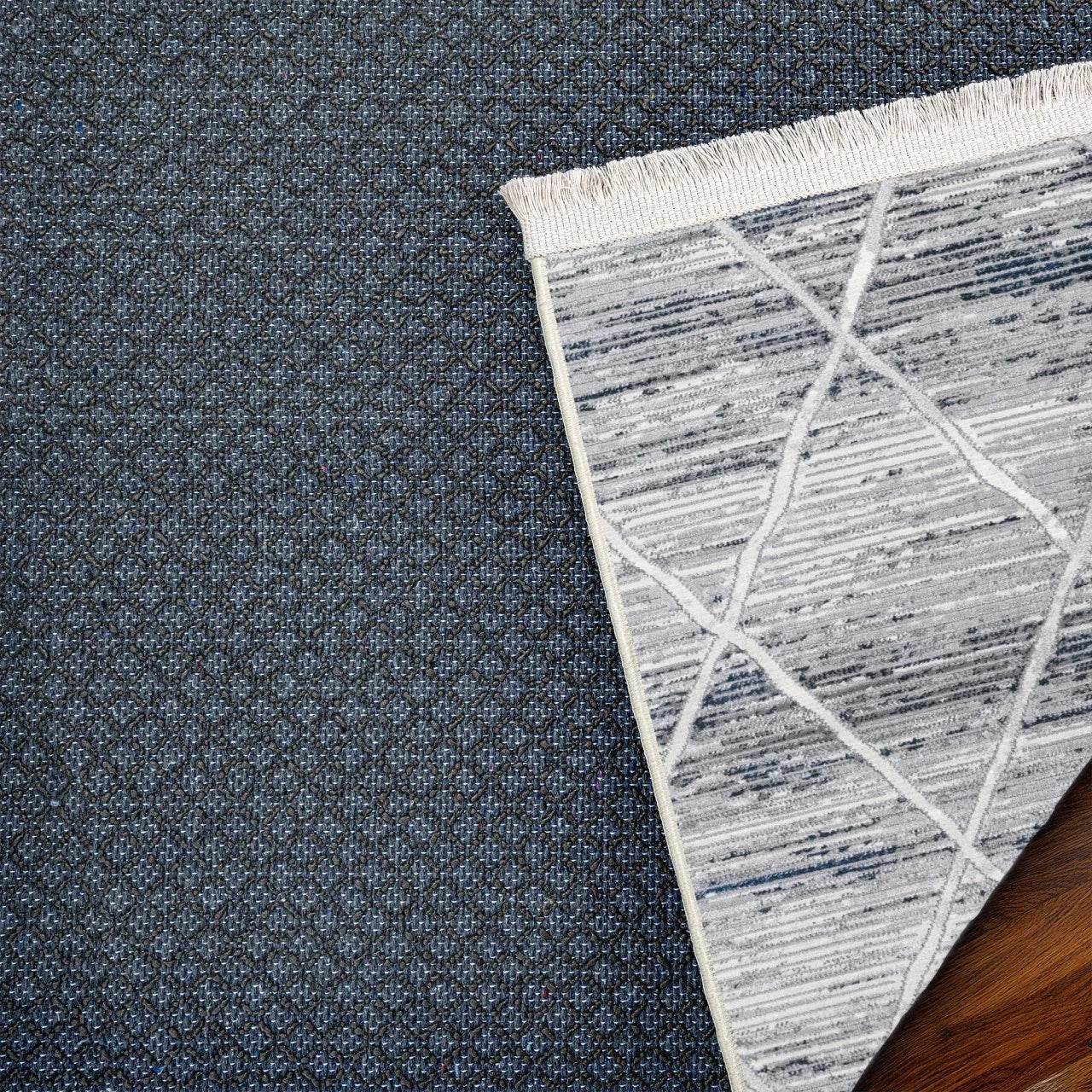 Antrasit Gri Eskitme Minimalist Halı - Yıkanabilir - Kaymaz Taban - Pati Dostu