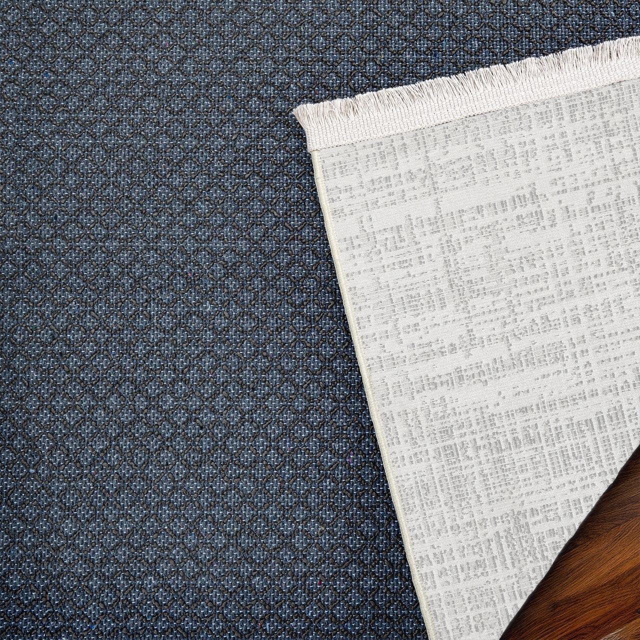 Gri Dokulu Minimalist Halı - Yıkanabilir - Kaymaz Taban - Pati Dostu