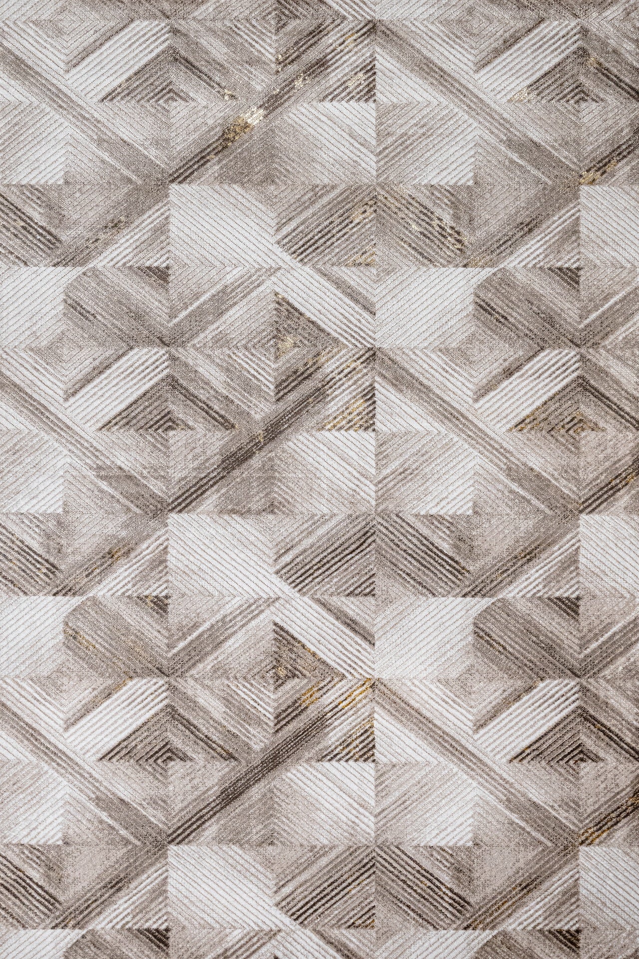 Bej Ekru Göbekli Klasik Halı - Yıkanabilir - Kaymaz Taban - Pati Dostu