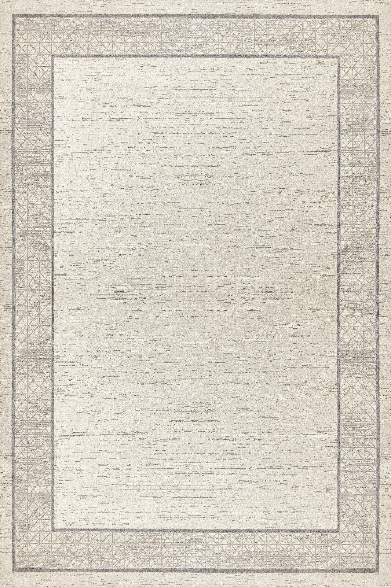 Bej Krem Bordürlü Minimalist Halı - Yıkanabilir - Kaymaz Taban - Pati Dostu