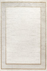 Cream Beige Modern Living Room Rug - Cotton