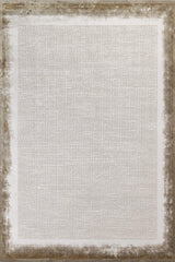Beige Brown Distressed Geometric Living Room Rug - Cotton Digital Print